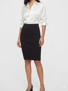NWT - Ronny Kobo Ribbed Pencil Black Skirt - Size S